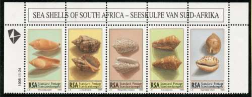 South Africa 1995 Sea Shells strip of 5 unmounted mint. SACC 924-928. Cat R120. (2023-25)