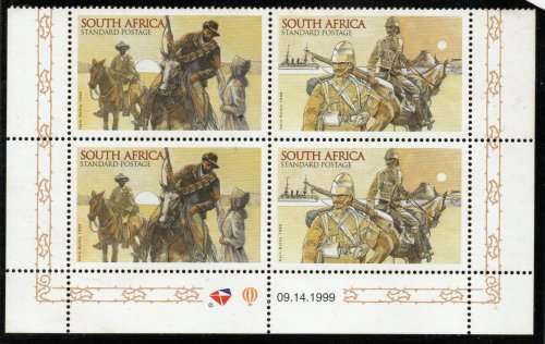 South Africa 1999 Anglo-Boer War Commemoration block of 4 umm. SACC 1247-48. Cat R100 (2023-25)