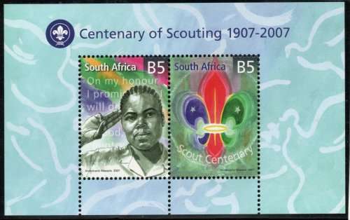 South Africa 2007 Scouting Centenary Miniature Sheet of 10 umm. SACC 1829. Cat R100 (2023-25)