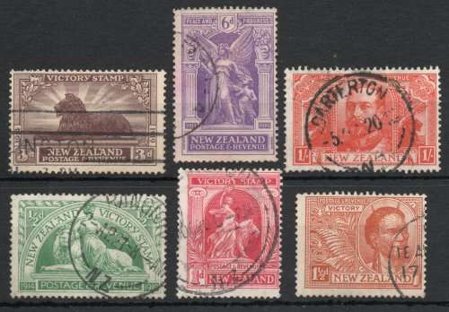 New Zealand 1920 Victory set of 6 very fine used. SG 453-458. Cat £70. (2022)