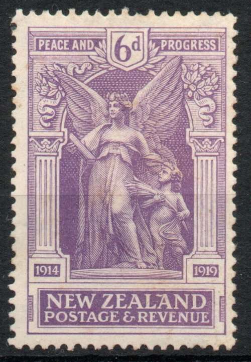 New Zealand 1920 Victory 6d violet lightly mounted mint. SG 457. Cat £18. (2022)