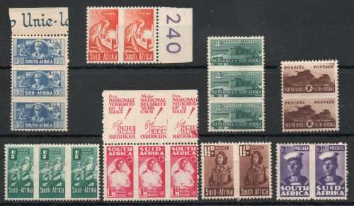 South Africa 1942-44 Small War Effort set of 8 units mounted mint. SACC 95-102. Cat R860. (2023-25)