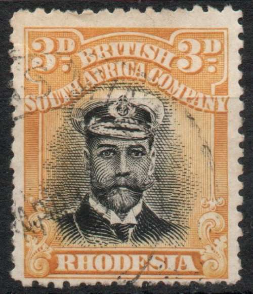 Rhodesia BSA Company 1913-22 Admirals 3d Die I perf 14 fine used. SACC 210. Cat R400 (2023-25)