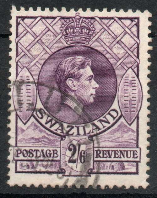 Swaziland 1938-54 KGVI Definitive 2/6d bright violet very fine used. SACC 35. Cat R250 (2023-25)