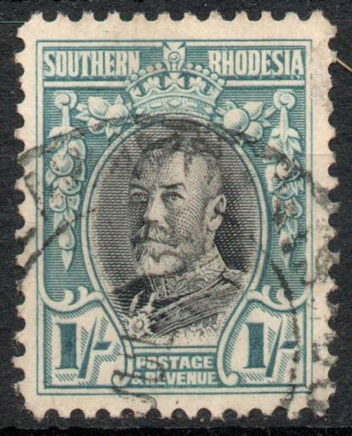 Southern Rhodesia 1931-37 Field Marshall 1/- perf 12 fine used. SACC 25. Cat R30 (2023-25)