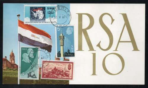 South West Africa 1971 10th Anniversary of Republic set of 4 on FD Card. SACC 240-243