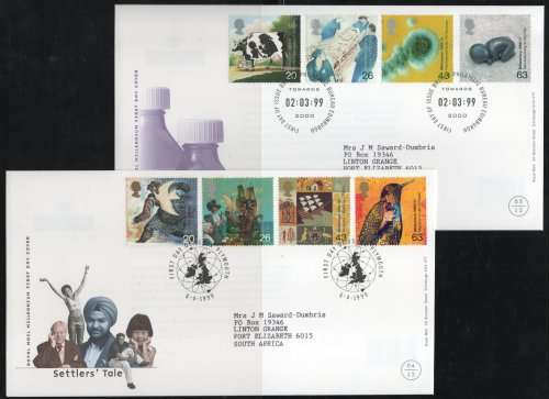 Great Britain 1999 Millennium Series of 12 sets of 4 on 12 FDC`s. Cat £41.60 (SG 2018)