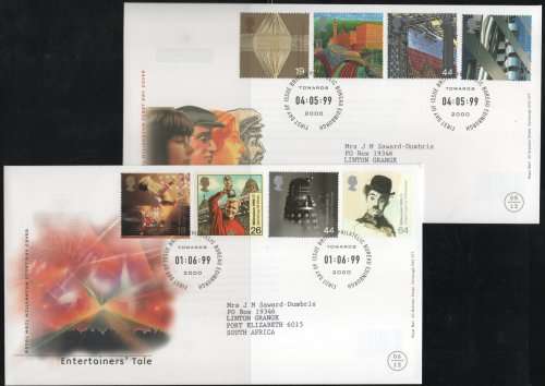 Great Britain 1999 Millennium Series of 12 sets of 4 on 12 FDC`s. Cat £41.60 (SG 2018)