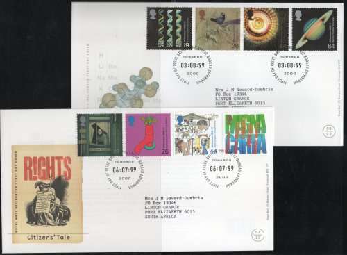 Great Britain 1999 Millennium Series of 12 sets of 4 on 12 FDC`s. Cat £41.60 (SG 2018)