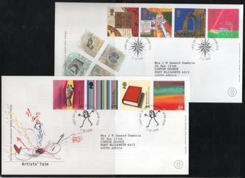 Great Britain 1999 Millennium Series of 12 sets of 4 on 12 FDC`s. Cat £41.60 (SG 2018)