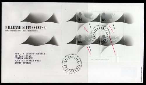 Great Britain 1999 Millenium Timekeeper Mini Sheet on FDC. SG MS 2123. Cat £11 (SG 2018)