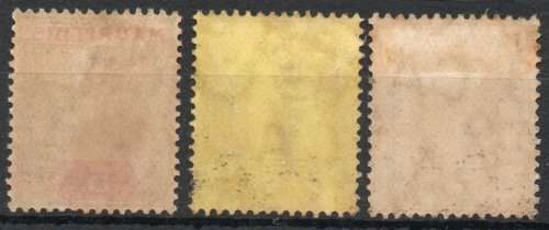 Mauritius 1910 KEVII Definitive 5c, 25c & 50c mounted mint. SG 185, 190 & 191. Cat £12,50 (2022)