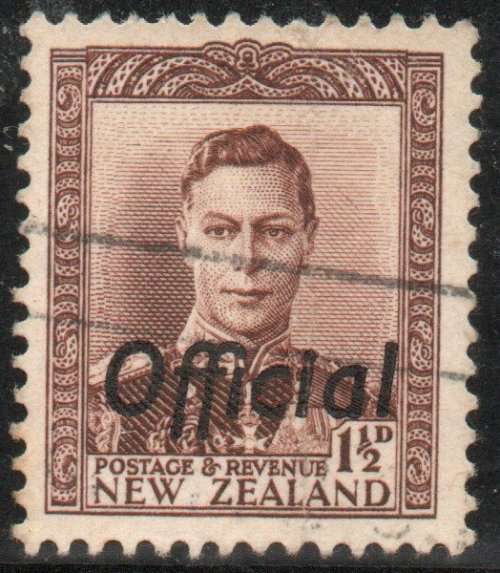 New Zealand 1938-51 Official KGVI 1½d purple-brown very fine used. SG O138. Cat £20 (2022)