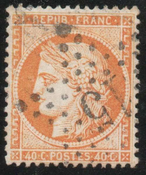 France 1862 Definitive 40c orange very fine used. SG 97. Cat £6,50 (2013)