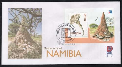 Namibia 1999 Mushrooms of Namibia Mini Sheet on F.D.C. 3.15. SACC 307. Cat R70. (2023-25)