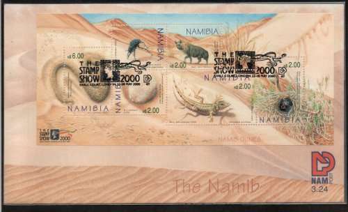 Namibia 2000 Namibian Sand Dunes Mini sheet on FDC 3.24. SACC 336. Cat R100 (2023-25)