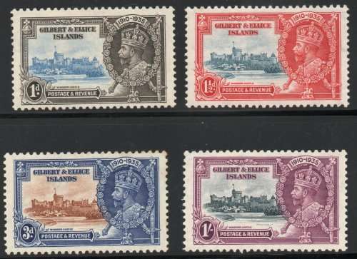 Gilbert and Ellice Islands 1935 Silver Jubilee set of 4 mounted mint. SG 36-39. Cat £32 (2022)