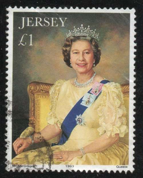 Jersey 1993 40th Anniversary of Coronation of QEII £1 fine used. SG 634. Cat £2,75 (2012)