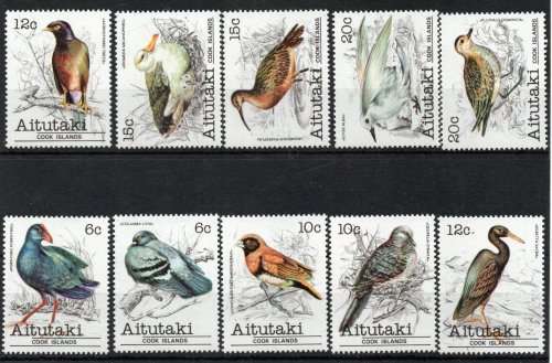 Aitutaki (Cook Islands) 1981 Birds part set of 10 unmounted mint. SG 327-336. Cat £10,70 (2013)