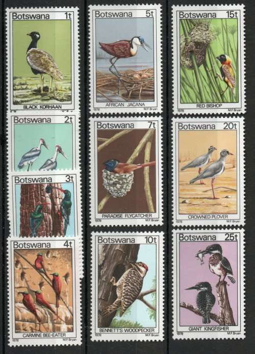 Botswana 1978 Birds part set of 10 unmounted mint. SG 411-420. Cat £11,95 (2013)