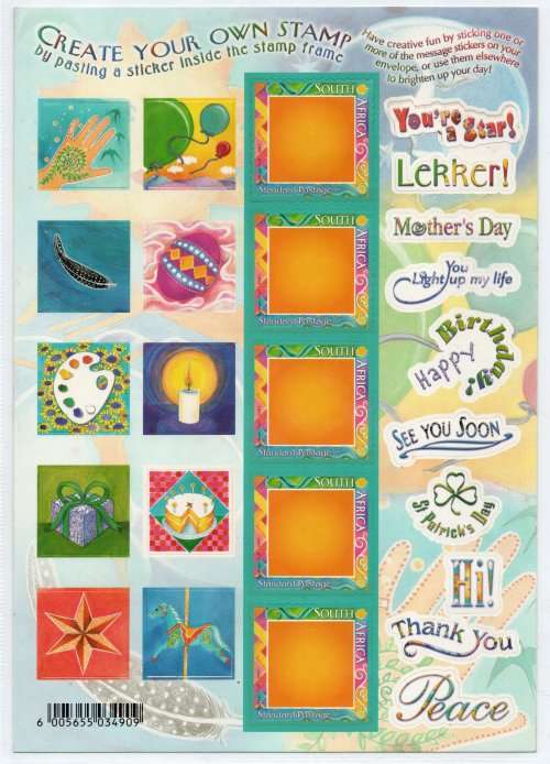 South Africa 2001 `Create Your Own Stamps` complete sheet umm. SACC 1451. Cat R300 (2023-25)