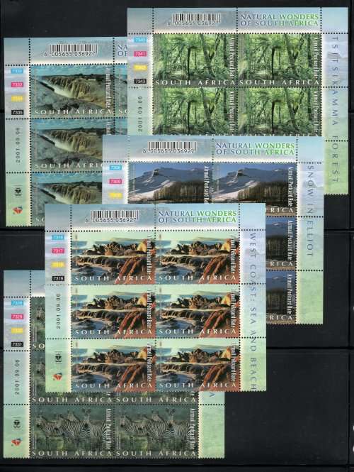 South Africa 2001 SA Natural Wonders set of 10 in Full Control Blocks of 6. Cat R3000 (2023-25)