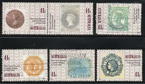 Australia 1990 `150th Anniversary of Penny Black` set of 6. SG 1247-1252. Cat £5,50 (2018)