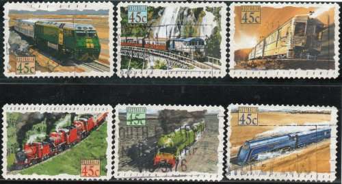 Australia 1993 Trains set of 6 very fine used. SG 1405-1410. Cat £4,25 (2018)