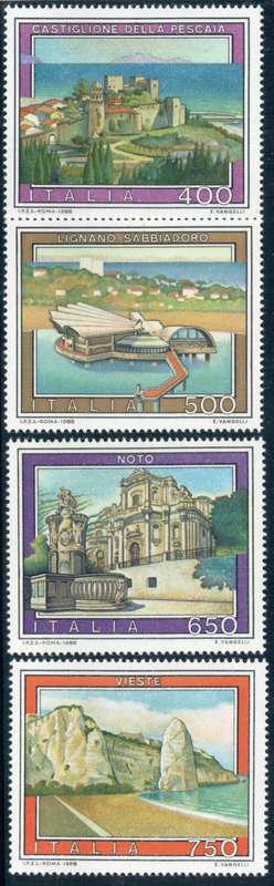 Italy 1988 Tourist Publicity (15th series) set of 4 unmounted mint. SG 1992-1995. Cat £6,60 (2013)
