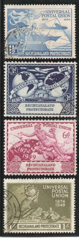 Bechuanaland 1949 UPU set of 4 very fine used. SACC 133-136. Cat R215 (2023-25)