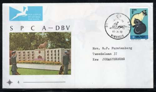 South West Africa 1972 SPCA Centenary Addressed FDC No. 4. Cat R200 (2023-25)