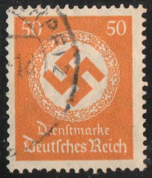 Germany 1934 Official 50pf yellow very fine used. SG O537. Cat £5,25 (2013)