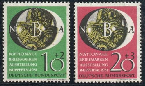 Germany West 1951 National Philatelic Exhibition set of 2 umm. SG 1067-68. Cat £115 (2012)