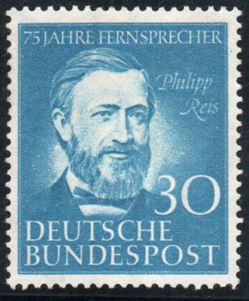 Germany West 1952 75 Anniv of German Telephone Service 30pf blue umm. SG 1087. Cat £60 (2012)