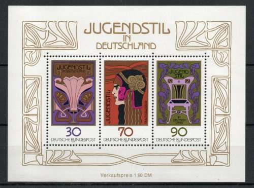 Germany West 1977 Nouveau Art M/S umm. SG MS1815. Cat £4 (2013)