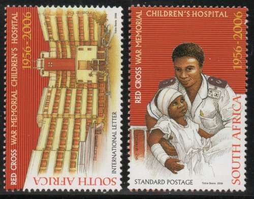 South Africa 2006 50th Anniv of Red Cross Children`s Hosp set of 2 umm. SACC 1779-80. Cat R78 (2023)