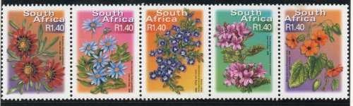 South Africa 2001 Definitive R1,40 strip of 5 umm. SACC 1358-1362. Cat R80 (2023)