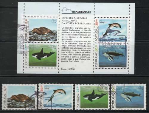 Portugal 1983 Brasiliana 83 Stamp Exhibit set 4 & mini sheet fu. SG 1928-MS1932. Cat £16,55 (2013)