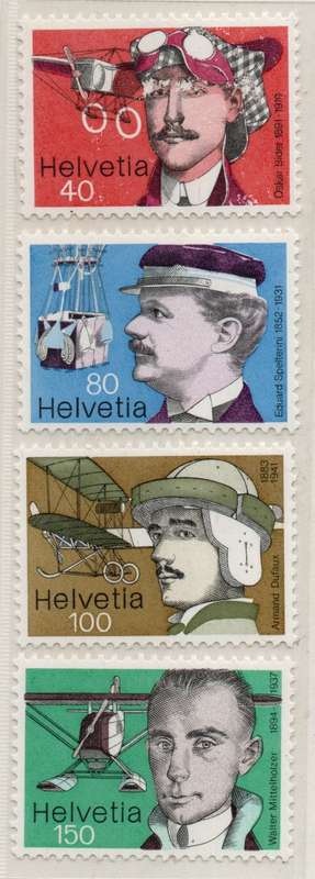 Switzerland 1977 Swiss Aviation Pioneers set of 4 umm. SG 923-926. Cat £7,15 (2013)