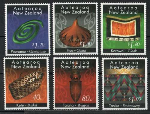 New Zealand 1996 Maori Crafts set of 6 unmounted mint. SG 1952-57. Cat £4,80 (2013)