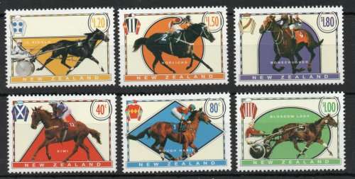 New Zealand 1996 Famous Race Horses set of 6 unmounted mint. SG 1945-50. Cat £7,30 (2013)