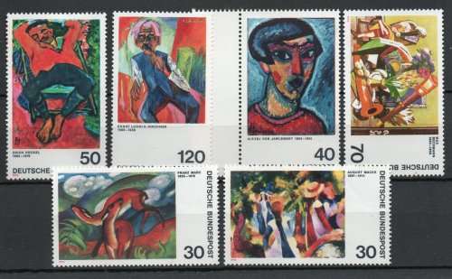 Germany West 1974 German Paintings set of 6 unmounted mint. SG 1688-1693. Cat £7,70 (2013)