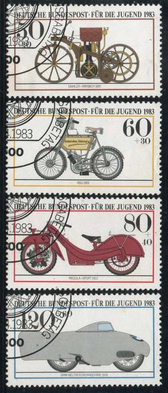 Germany West 1983 Motorcycles set of 4 very fine used. SG 2018-2021. Cat £6,30 (2013)