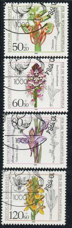 Germany West 1984 Orchids set of 4 very fine used. SG 2073-2076. Cat £5,15 (2013)