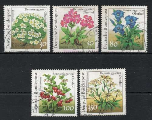 Germany West 1991 Plants in Botanical Garden set of 5 very fine used. SG 2350-54. Cat £7,90 (2013)