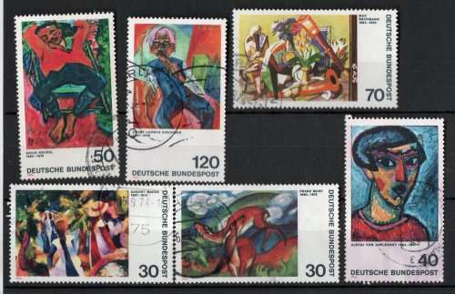 Germany West 1974 German Expressionist Painting set of 5 very fine used. SG 1688-93. Cat £5 (2013)