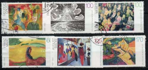 Germany West 1992 & 1993 `20th Century German Paintings 2 sets vfu SG 2461-63, 2507-09 Cat £8 (2013)