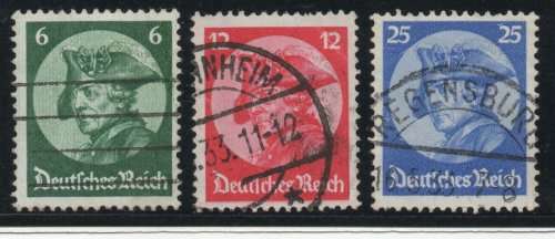 Germany 1933 Opening of Reichstag in Potsdam set of 3 very fine used. SG 490-492. Cat £32,60 (2013)