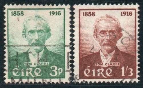 IRELAND 1958 `BIRTH CENT TOM CLARKE` SET OF 2 FINE USED. SG 172-3. CAT 11 POUNDS. (2013)