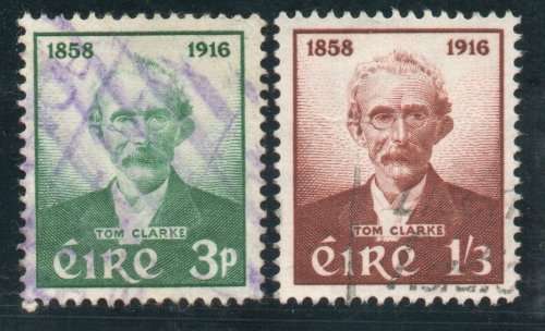 Ireland 1958 `Birth Centenary Thomas Clarke` set of 2 very fine used. SG 172-173. Cat £9,10 (2022)